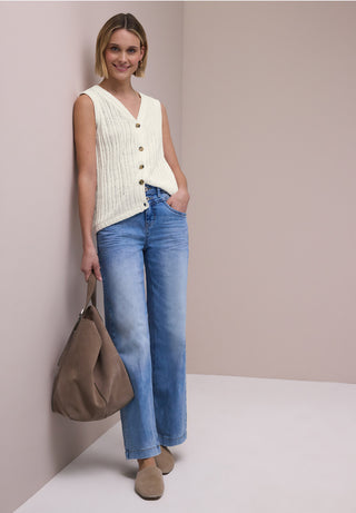 Knit Look Vest | Off White