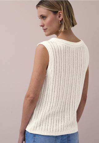 Knit Look Vest | Off White
