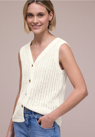 Knit Look Vest | Off White