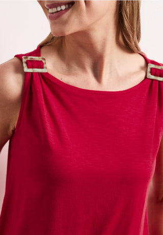 Jersey Top With Should Buckle | Salsa Red