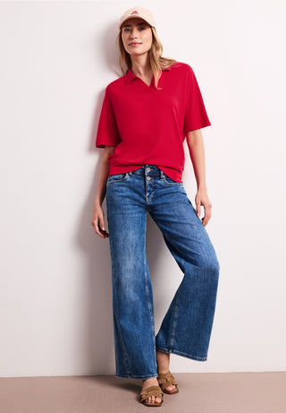 Polo With Bottom Cuff | Salsa Red
