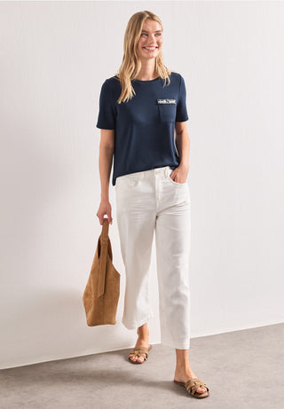 Shirt With Deco Tape | Darkest Blue
