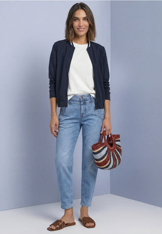 Silk Look Jacket | Darkest Blue