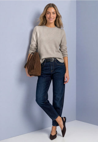 Soft Rib Style Knit With Deco Buttons | Sanded Amber Melange