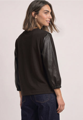 Silk Look Style Faux Leather | Black Coffee