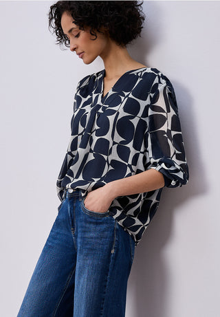 Chiffon Tunic Blouse | Shadowed Navy