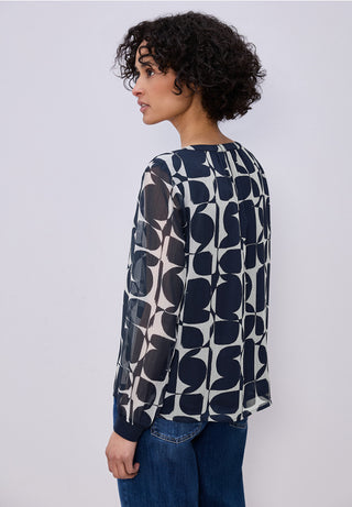 Chiffon Tunic Blouse | Shadowed Navy
