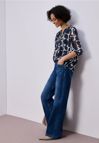 Chiffon Tunic Blouse | Shadowed Navy