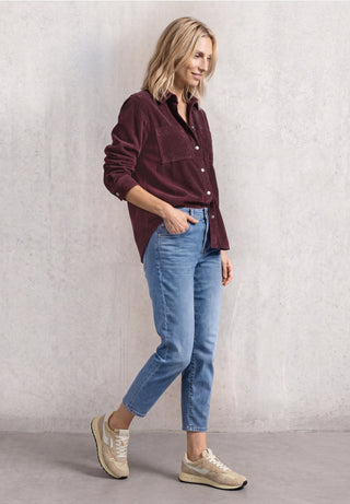 Corduroy Shirtblouse With Piping | Rustic Rouge