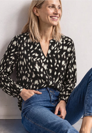 Splitneck Blouse | Black