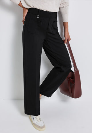 Front pocket Straight Trousers | Black