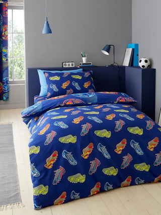 Bright Football Duvet Cover Set | Navy Blue