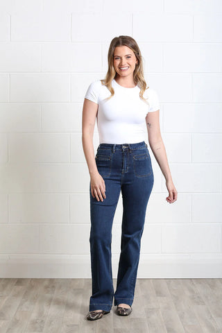 Ada Wide Leg Jean | Mid Ink