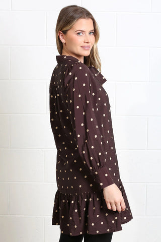 Annabelle Dress | Brown Dot