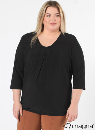 Mabel Puffy Simple Blouse Black