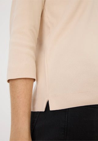 Ribbed 3/4 Sleeve Tee | Vanilla White