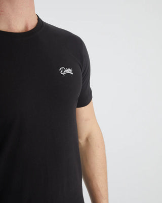 Basic Caden O Neck Tee | Black