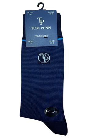 Tom Penn Socks Navy Solid