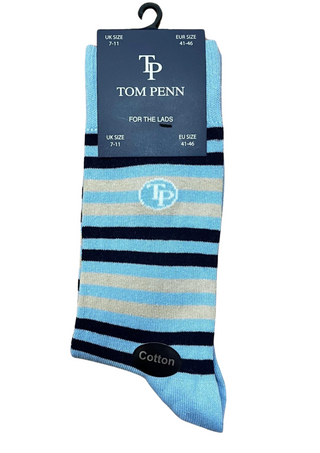 Tom Penn Socks Blue Stripe Mix