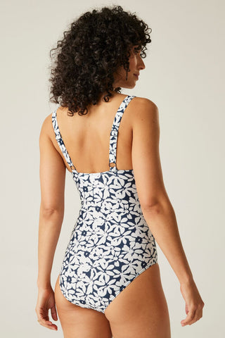 Women's Sakari Tummy Control Costume | Navy White Floral