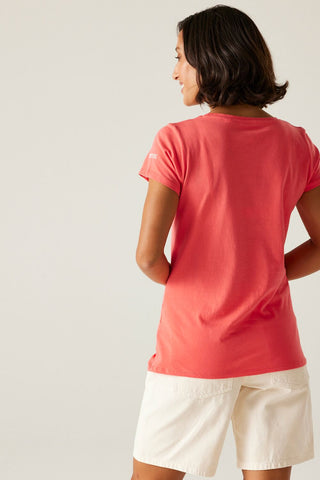 Women's Breezed V T-Shirt | Peach Bloom