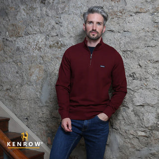 Caleb Half Zip Jumper | Ruby
