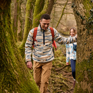 Men's National Trust Rawthey Half Zip Fleece | Ecru Print