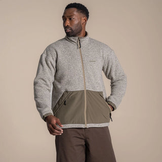 Leif Full Zip Fleece | Ecru Marl