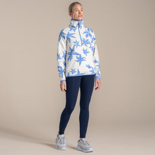 Women's National Trust Reedmace Half Zip Fleece | Vinca Blue Print
