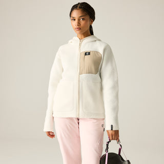 Firn Hooded Borg Fleece | Egret