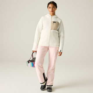 Firn Hooded Borg Fleece | Egret