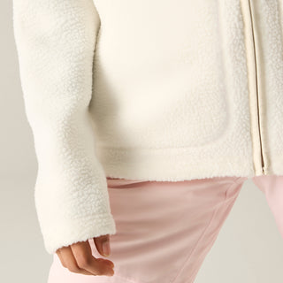 Firn Hooded Borg Fleece | Egret