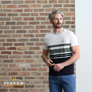 Griffin Striped Tee | Khaki