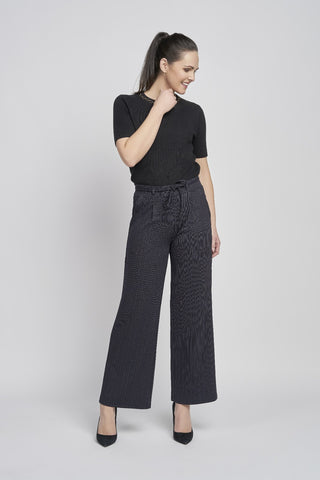 Violet Trouser | Navy Stripe