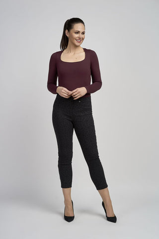 Butter Cup Ankle Grazer Trouser | Black Jacquard