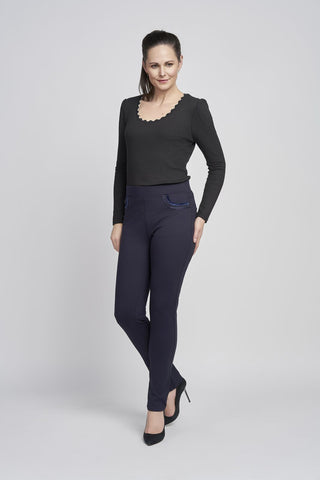 Velvet Pocket Trouser | Navy