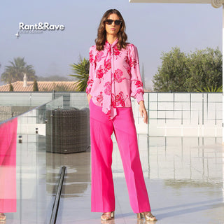 Isabel Wide Leg Trouser | Candy Pink