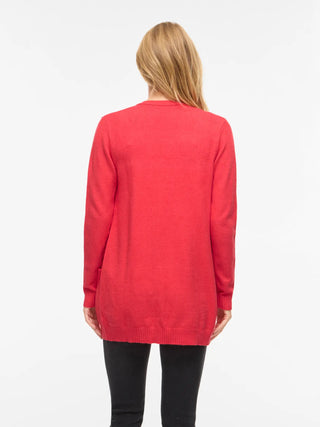 Viril Open Long Sleeve Knit Cardigan | Hibiscus