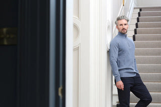 Justin Half Zip | Power Blue Melange