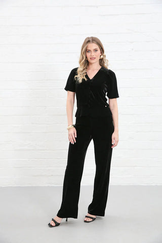 Matilda Velvet Top | Black
