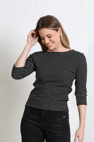 Molly Stripe Top | Black