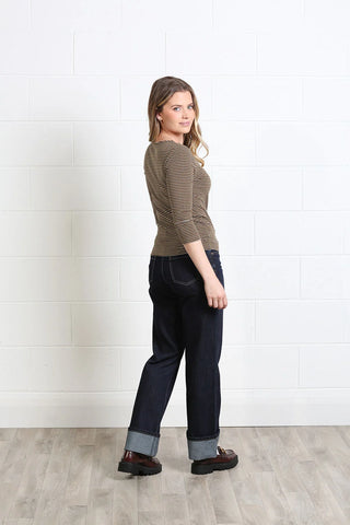Molly Stripe Top | Moss
