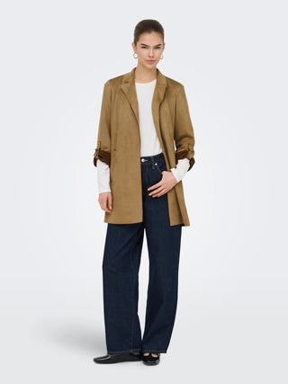 Joline Faux Suede Coat | Cognac