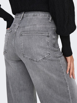 Madison Blush High Waist Wide Leg Jeans | Light Denim Grey