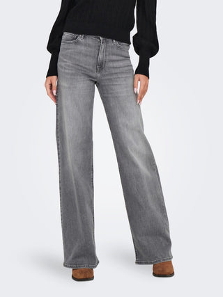 Madison Blush High Waist Wide Leg Jeans | Light Denim Grey