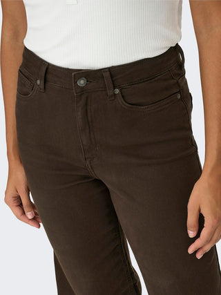 Madison Blush High Waist Wide Leg Jean | Dark Browm Denim
