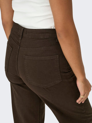 Madison Blush High Waist Wide Leg Jean | Dark Browm Denim
