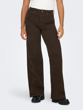 Madison Blush High Waist Wide Leg Jean | Dark Browm Denim