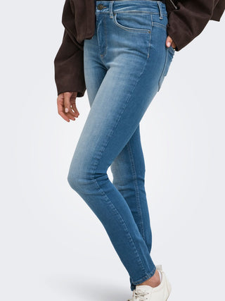 Blush High Waist Skinny Ankle Denim Jean | Light Medium Blue Denim