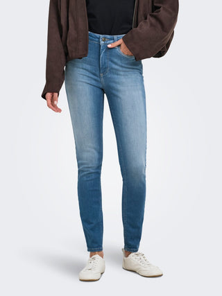 Blush High Waist Skinny Ankle Denim Jean | Light Medium Blue Denim